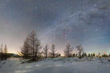 冬季银河与双子流星