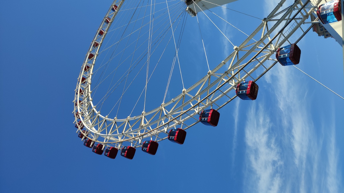 蓝天摩轮天津海河摩天轮2021年8月25日小米k30