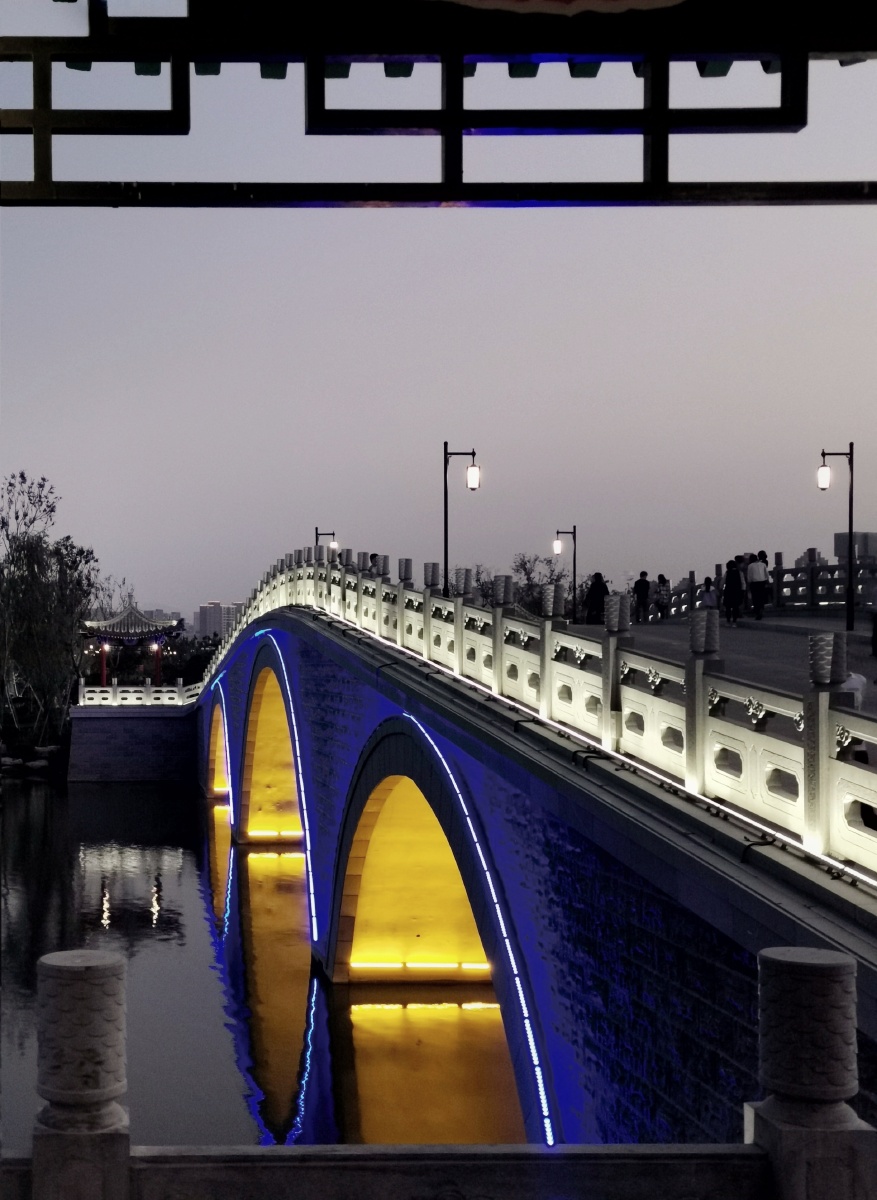 济南华山湿地公园夜景