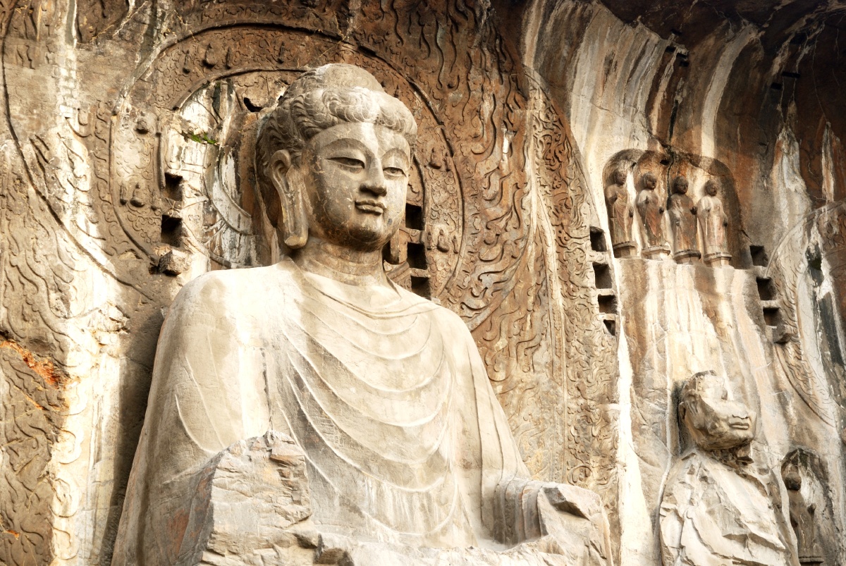 洛阳龙门石窟卢舍那大佛特写力士特写欢迎来旅游