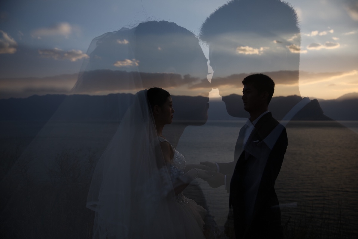 拍婚纱一定要来一组多重曝光