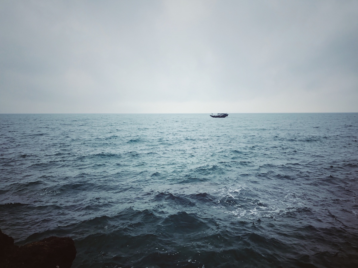 海在海里, 无论风浪还是涟漪. 孤舟远影, 时间停在天际.紫竹exe关注