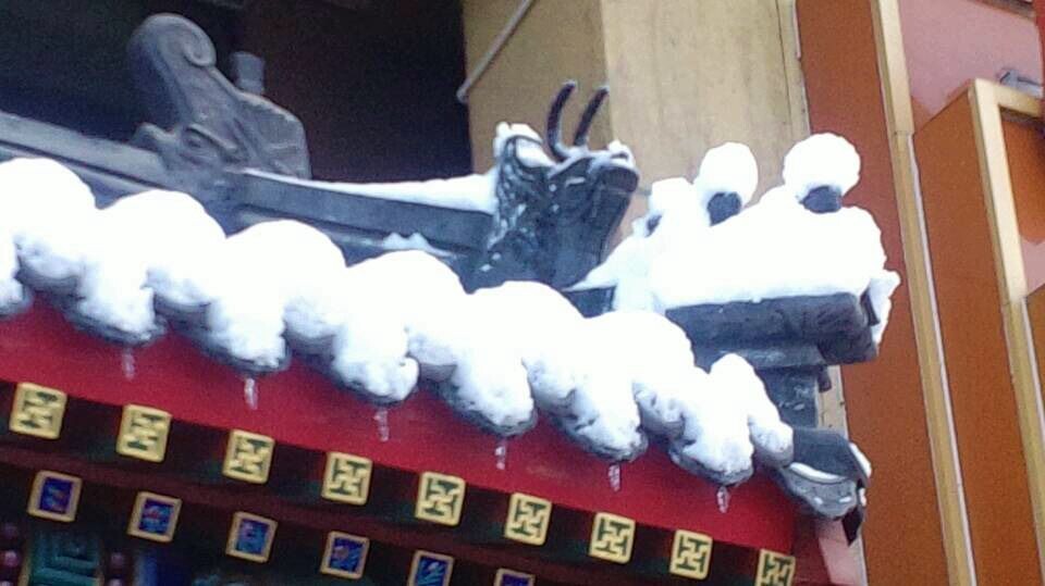 传统与现代<br />
2013年立春后北京的雪