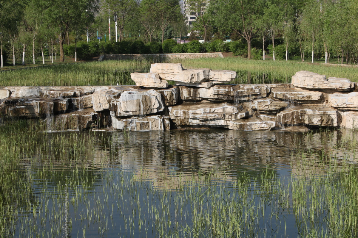 定西市人工湖景色