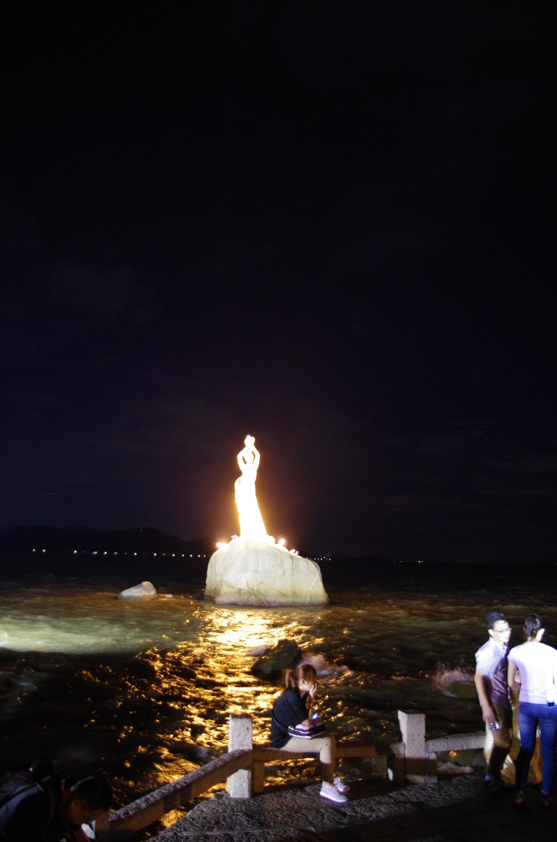 珠海渔女.夜景