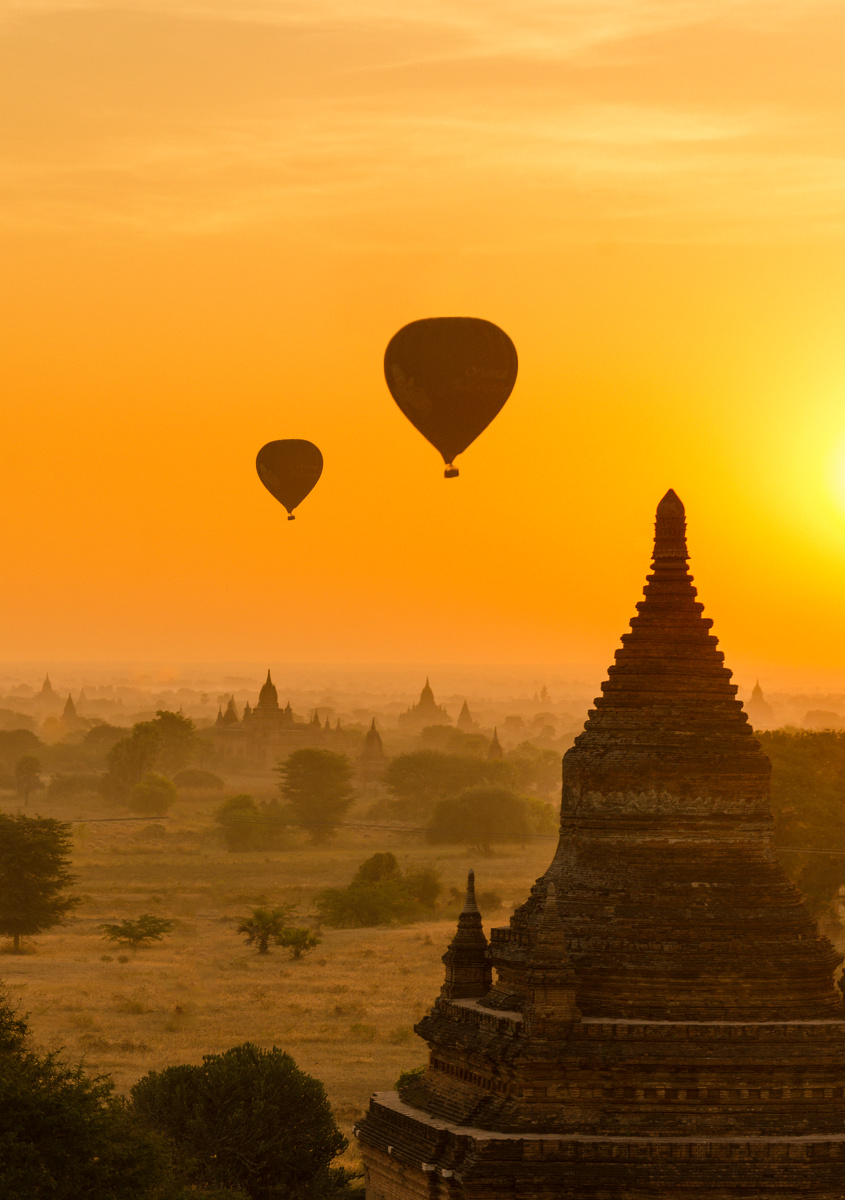 蒲甘的日出日落
