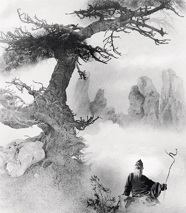 郎静山拍张大千