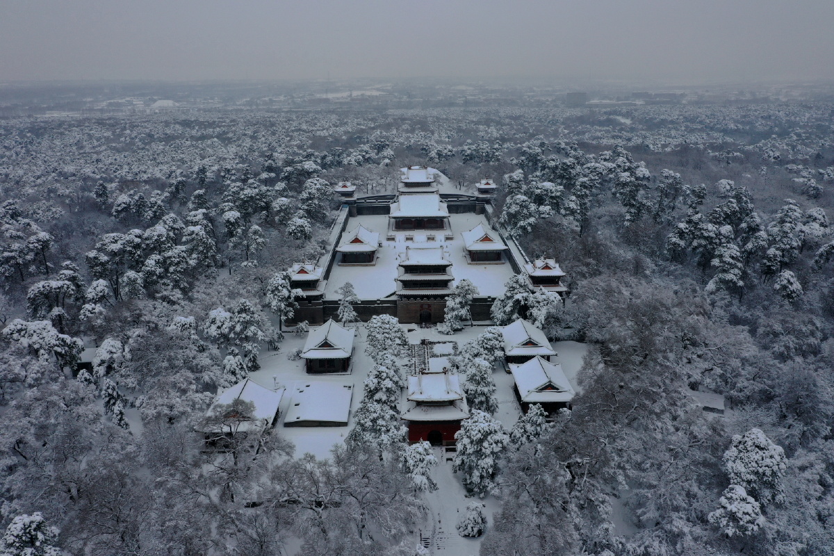 航拍暴雪中的沈阳清福陵 - 58浪迹天涯 - 图虫