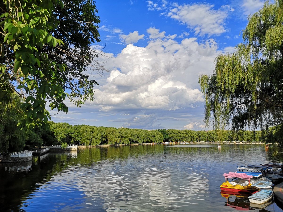蓝天白云下沈阳北陵公园度过父亲节