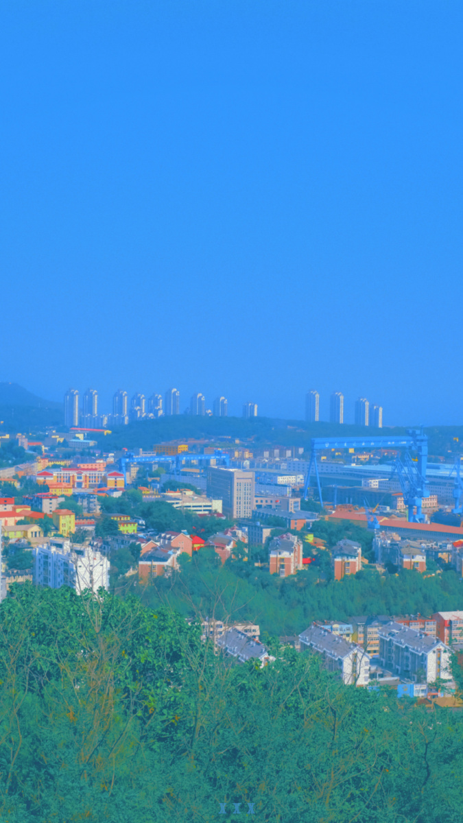 916北海虽赊扶摇可接摄于大连旅顺位于白玉山塔望向整座城市与军港