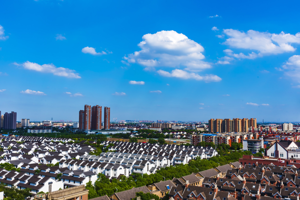 航拍江苏太仓浏河镇2020825