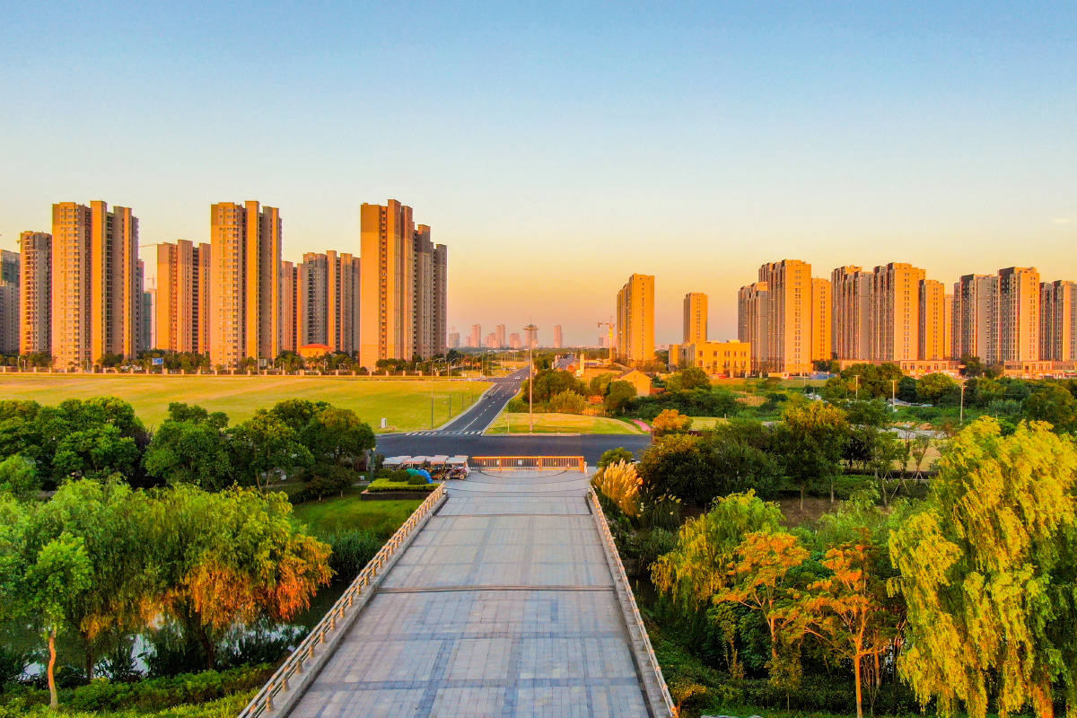 航拍江苏太仓浏河镇2020825