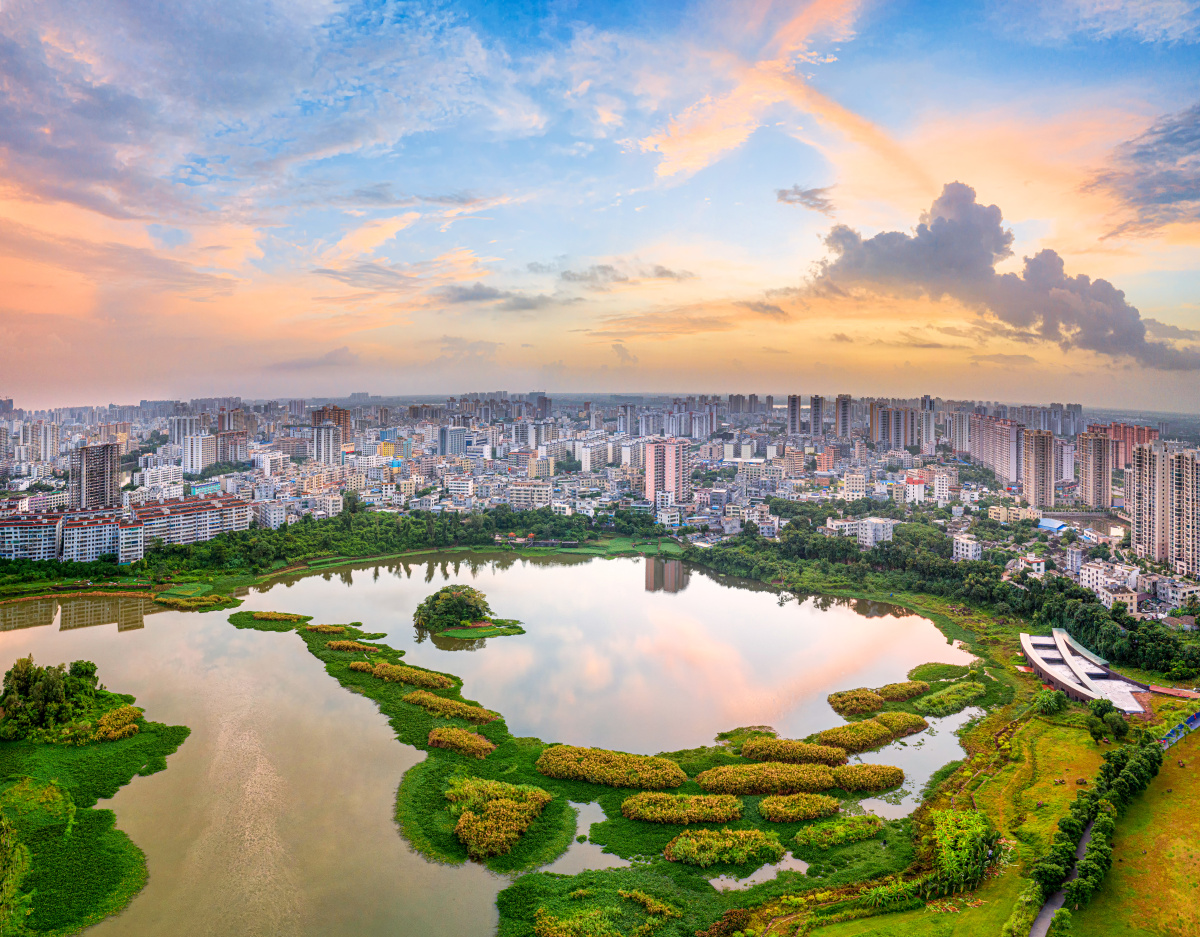 湿地晨曦海南省海口市美舍河凤翔湿地公园