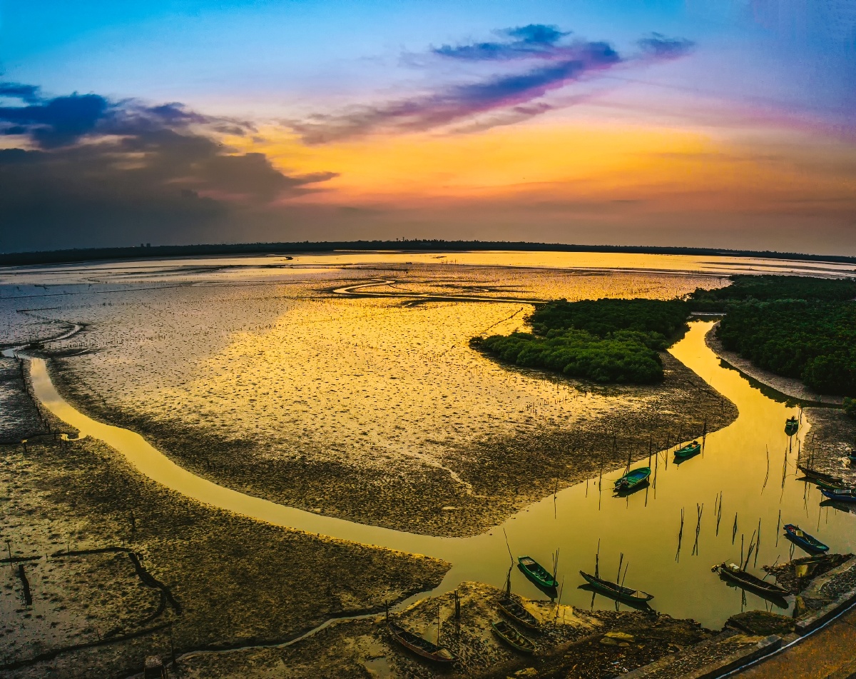 夕照海口曲口石路村小渔港