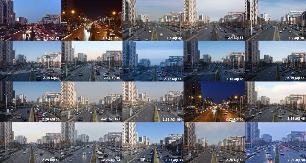 中间出去玩了，少了八天。2月AQI整体不错，较去年好了许多。