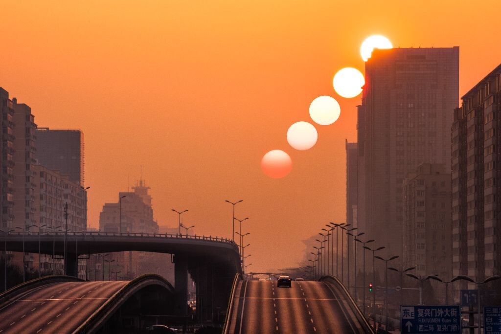 日出后十分钟太阳就爬的这么高了