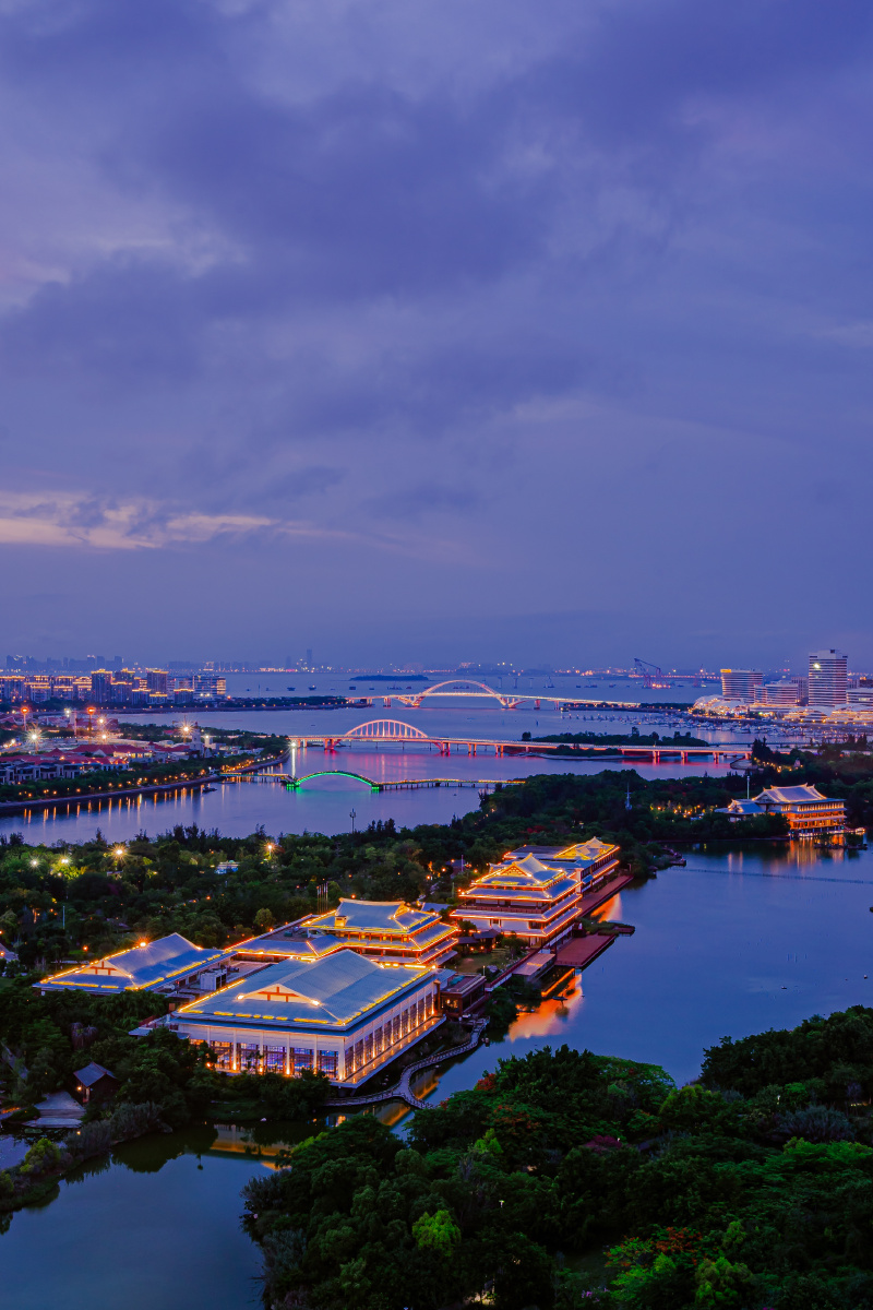 厦门五缘湾湿地公园夜色