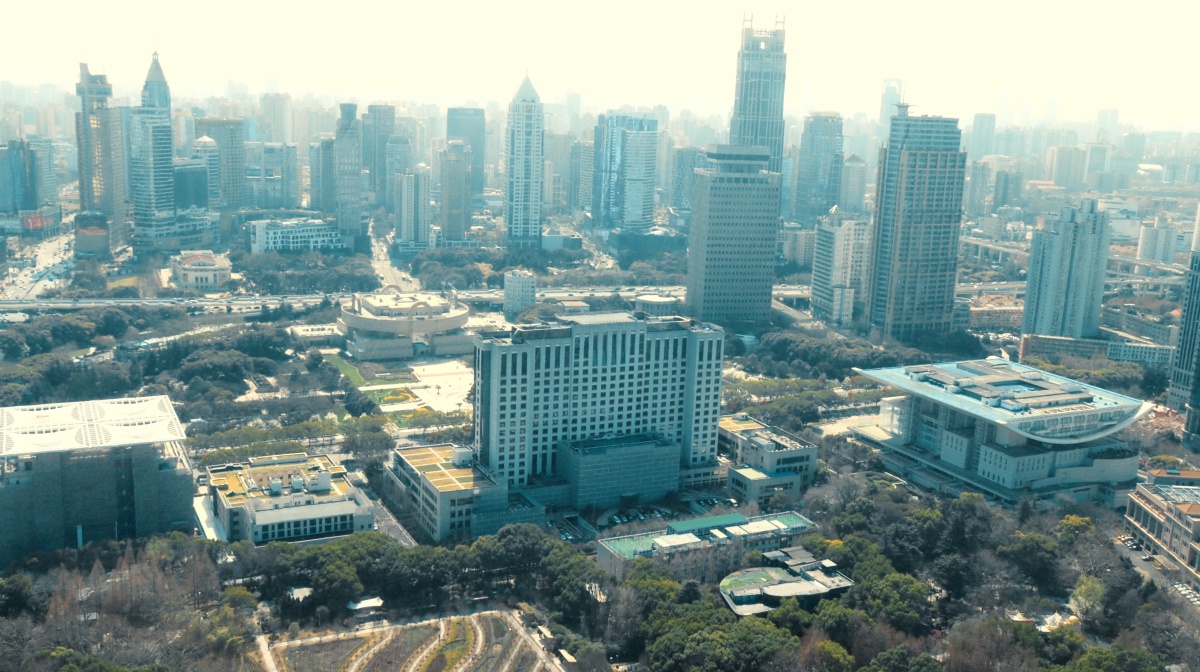 上海市中心人民广场俯瞰