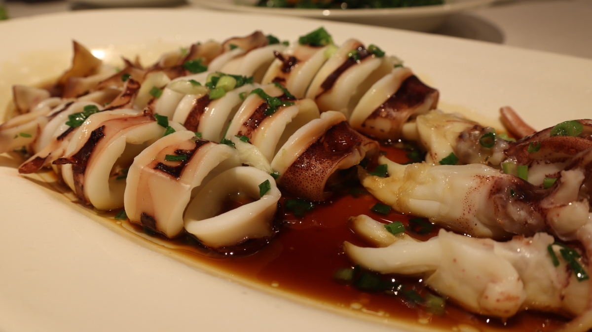 葱油东海鲜鱿鱼