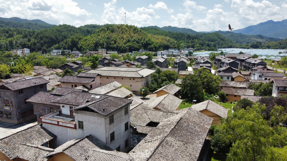 雅溪围屋群航拍江西全南雅溪古村