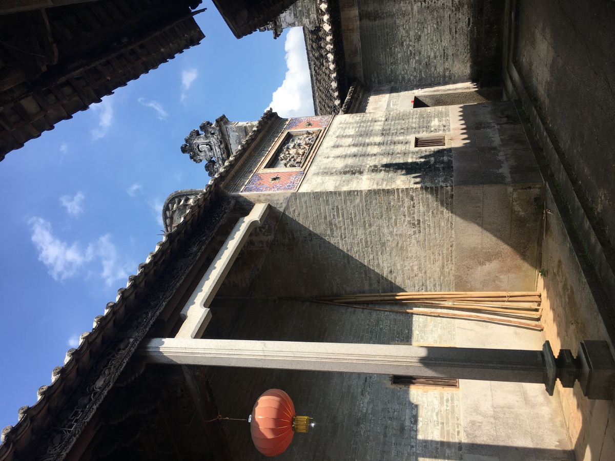 航拍广东肇庆广宁福隆里客家大屋客家围屋