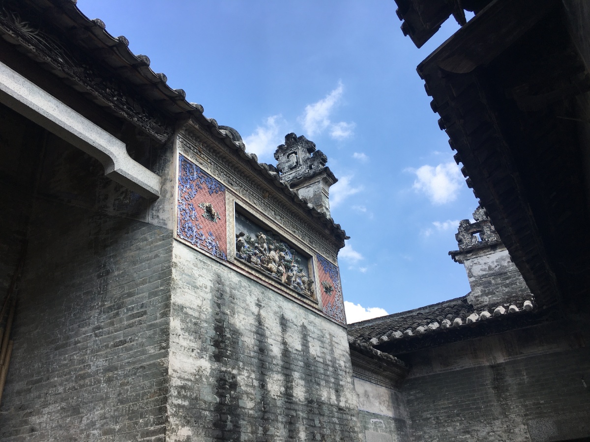 航拍广东肇庆广宁福隆里客家大屋客家围屋