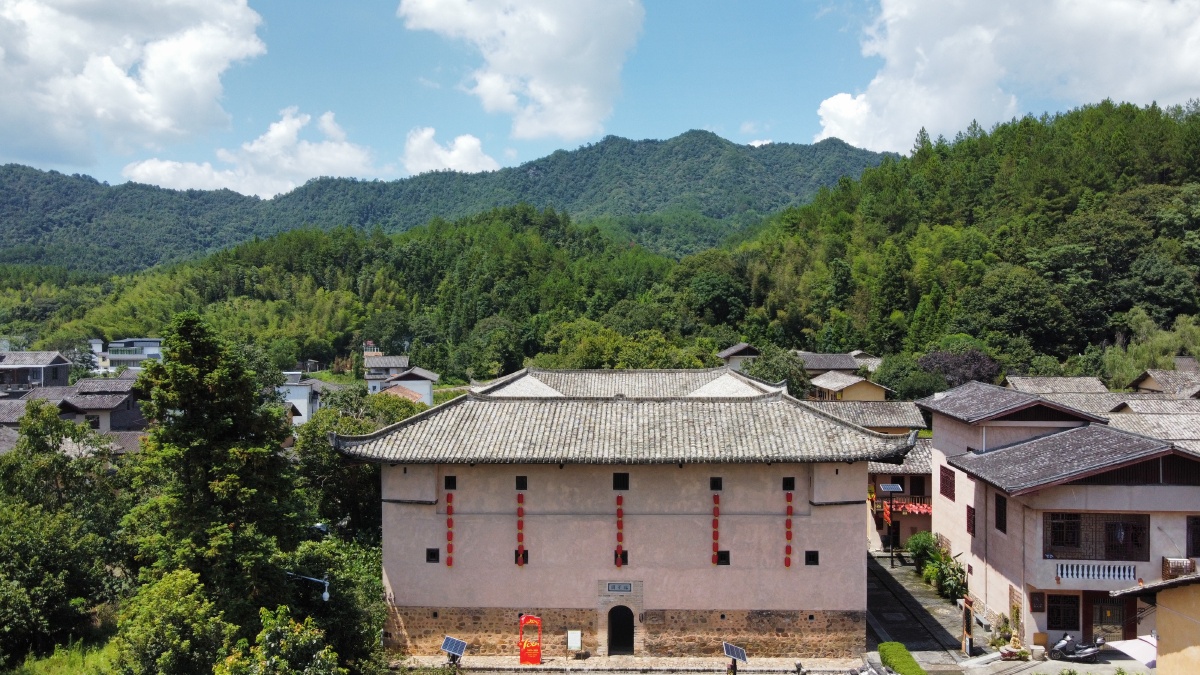 雅溪围屋群航拍江西全南雅溪古村