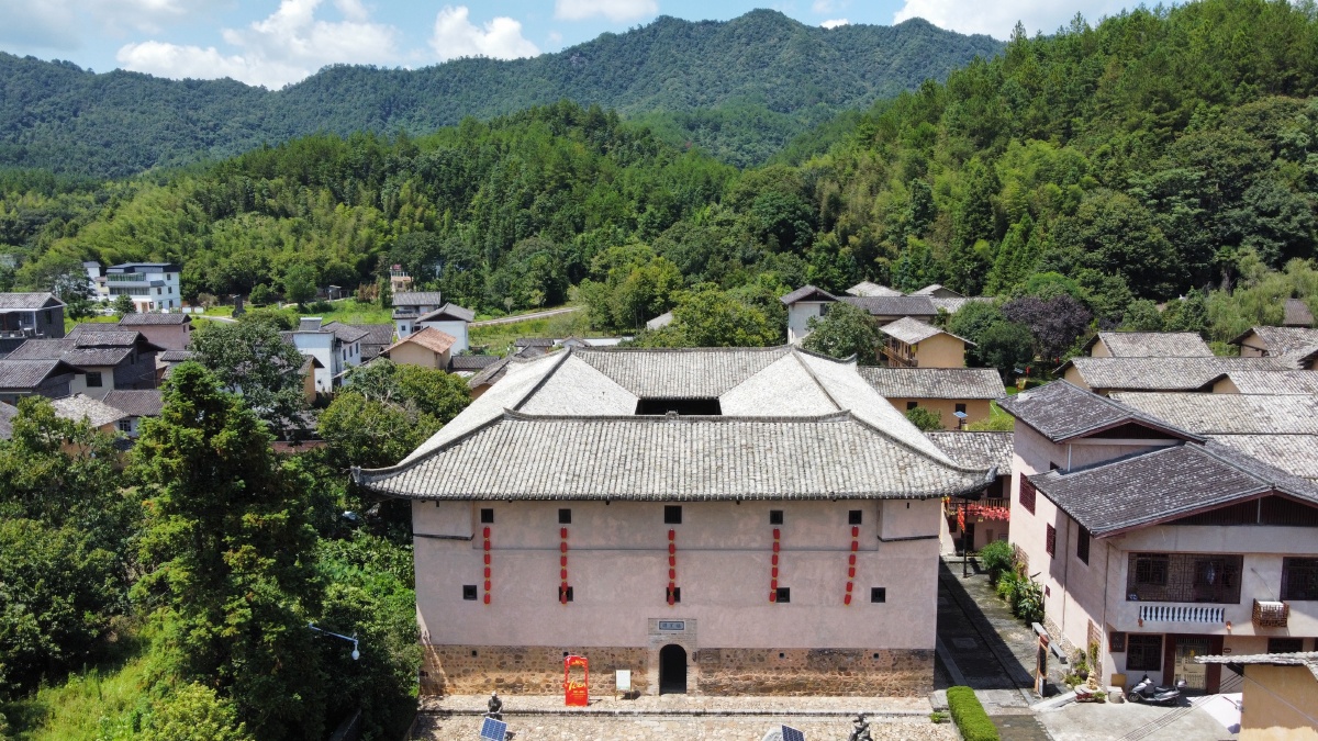 雅溪围屋群航拍江西全南雅溪古村