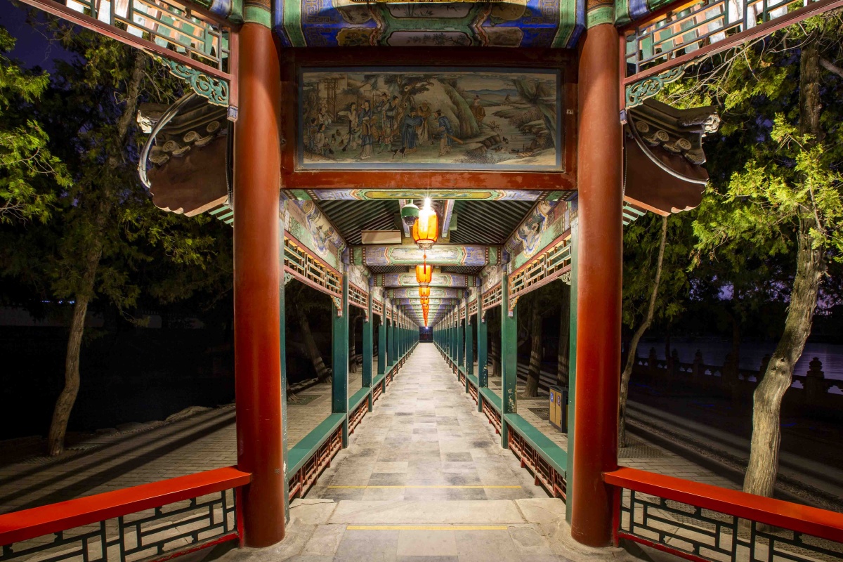 颐和园长廊夜景6