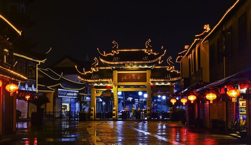 周庄1<br />
周庄雨夜