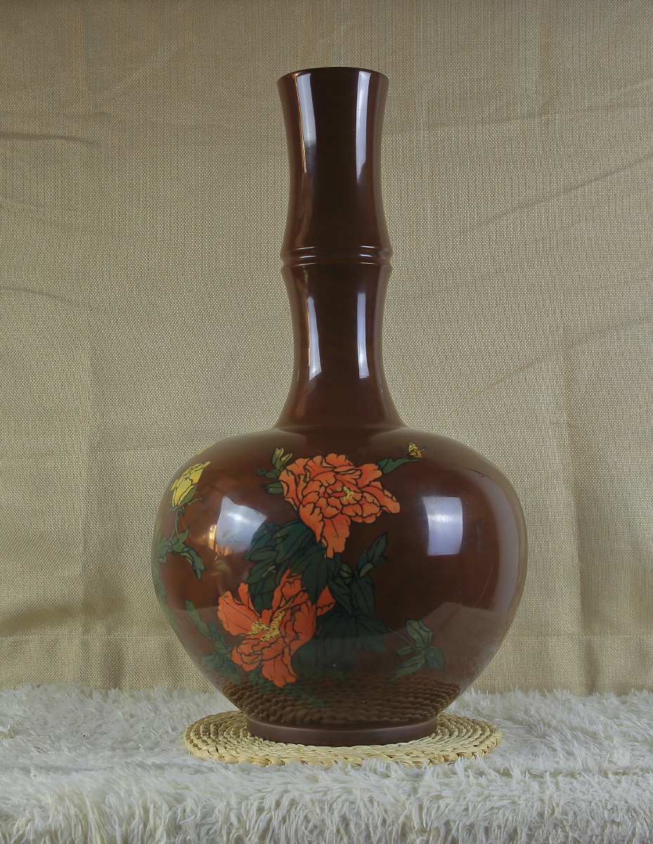 建水紫陶欣赏——竹节花瓶