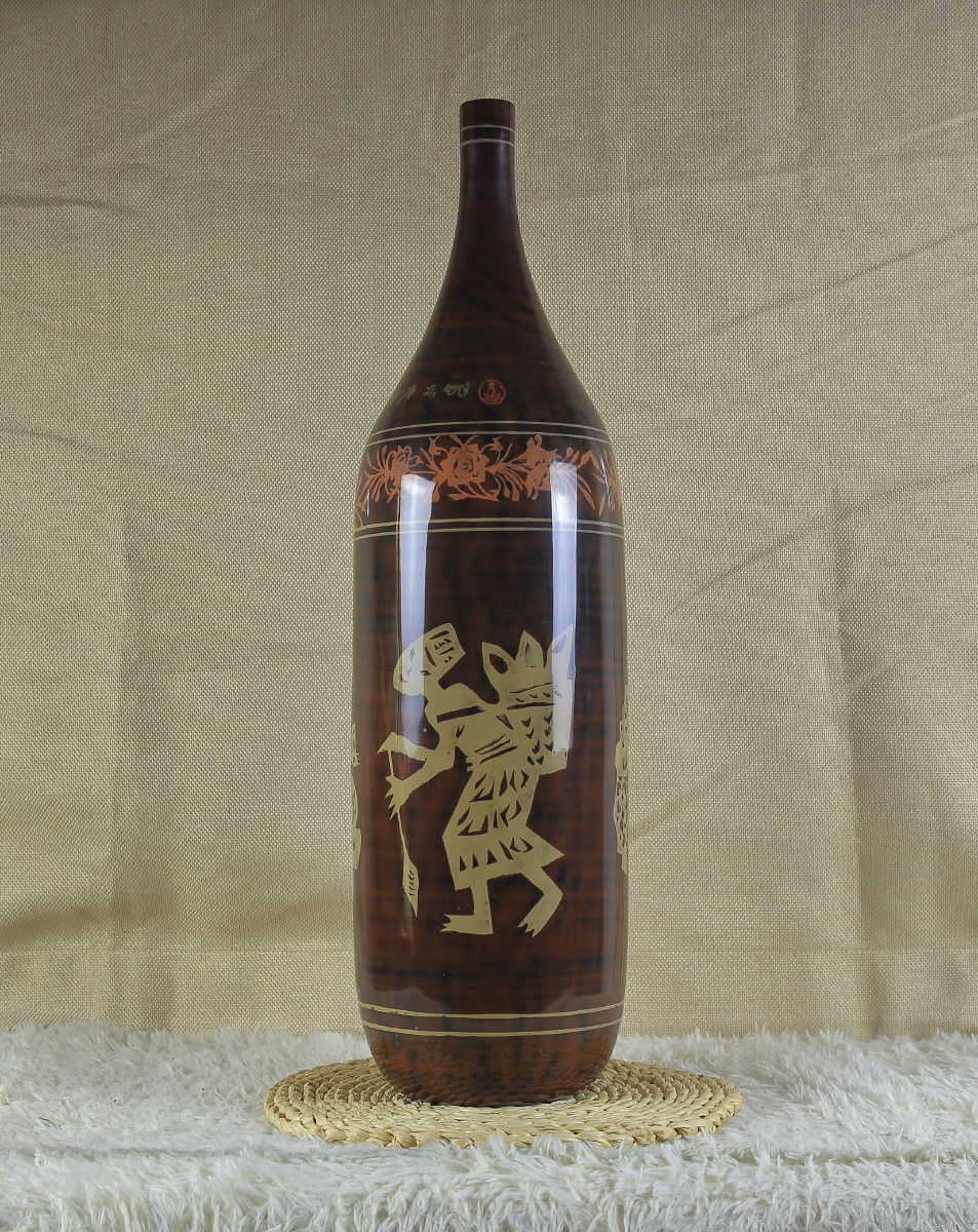 建水紫陶欣赏——酒瓶式花瓶(瓶身饰三种不同的图案)) - 小场合