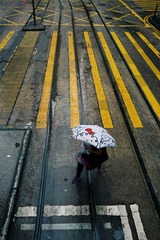 下雨天的上环街道