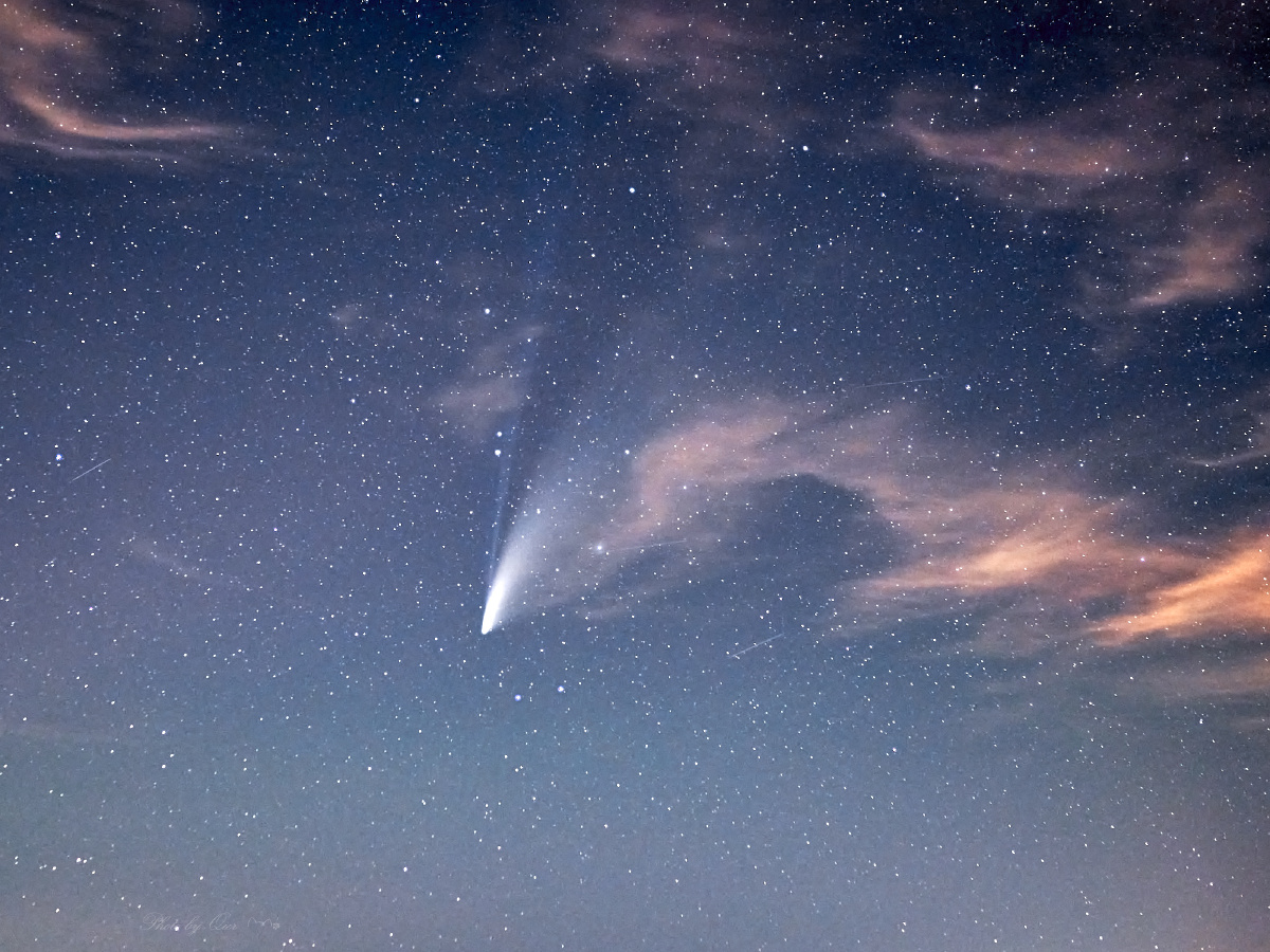 明亮而华丽的c2020f3neowise彗星