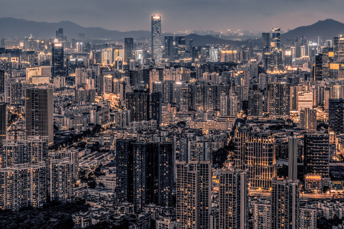 南山南-夜幕下的万家灯火的深圳南山区