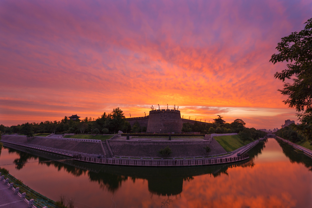 西安城墙日出