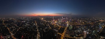广州落日夜景