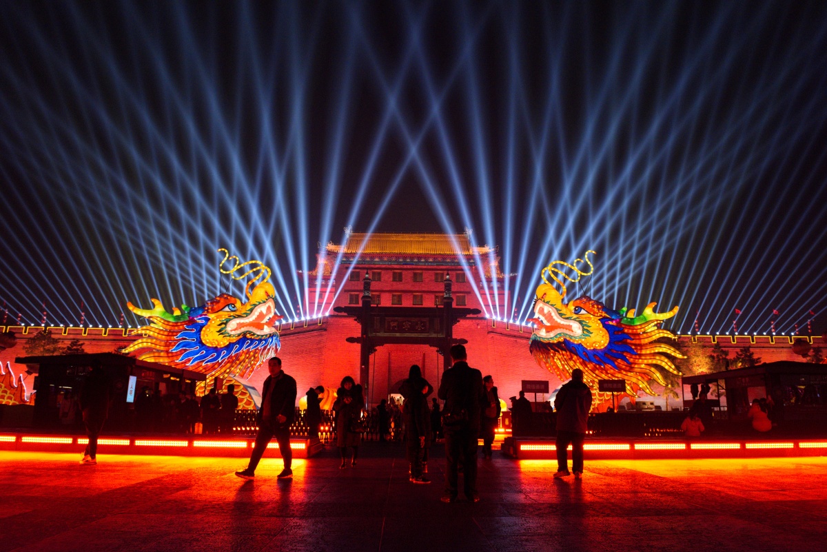 正月十五元宵节西安城墙灯会