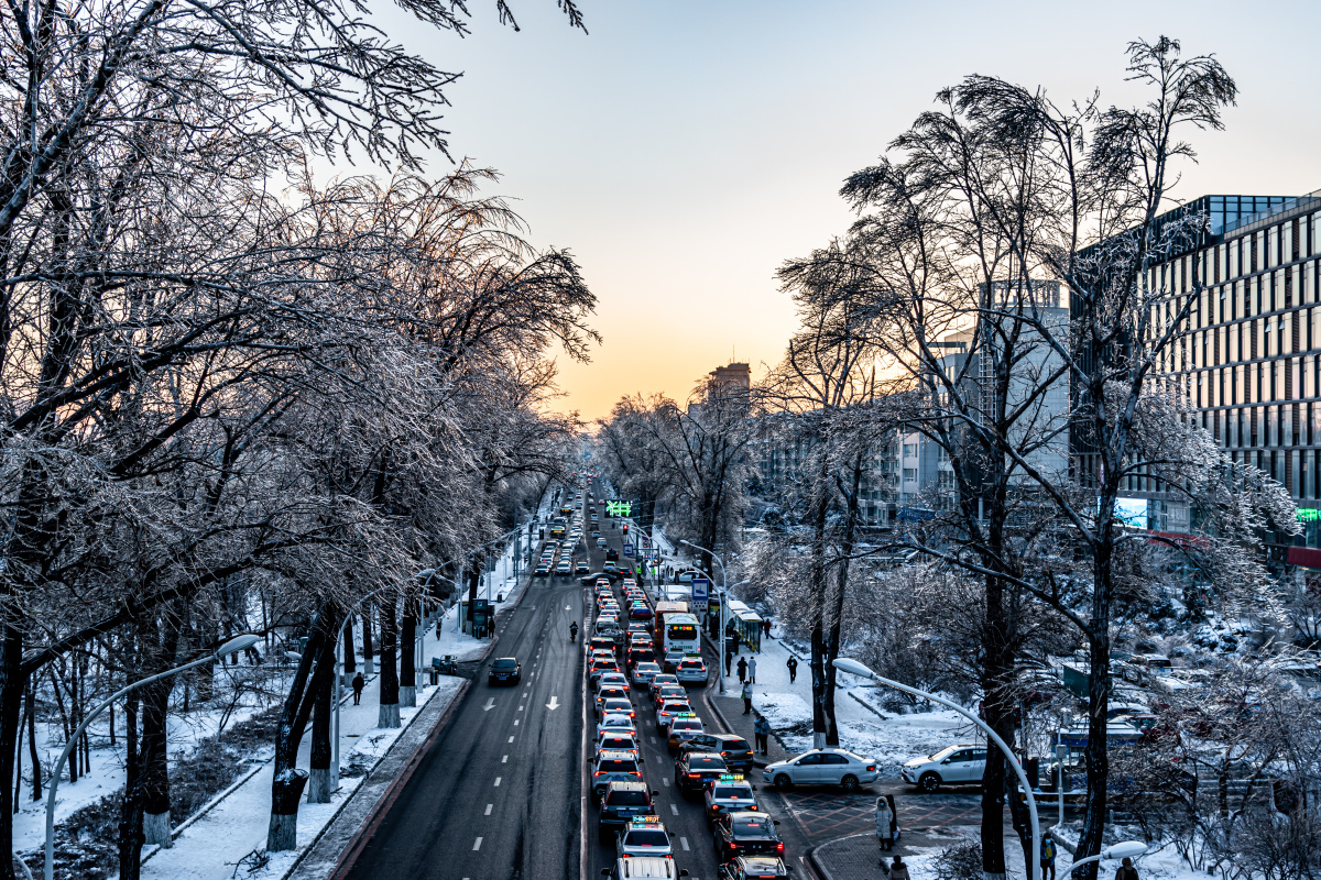 冬季的中国长春城区景观