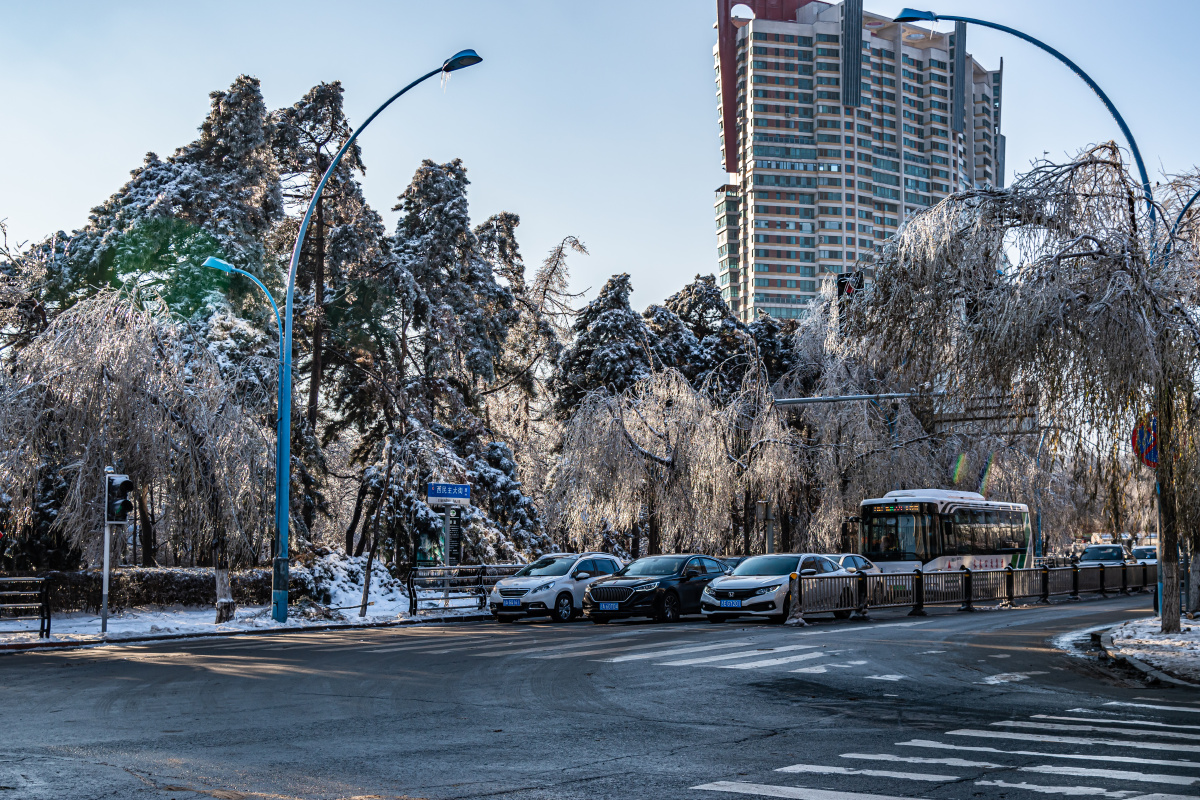 冬季的中国长春城区景观