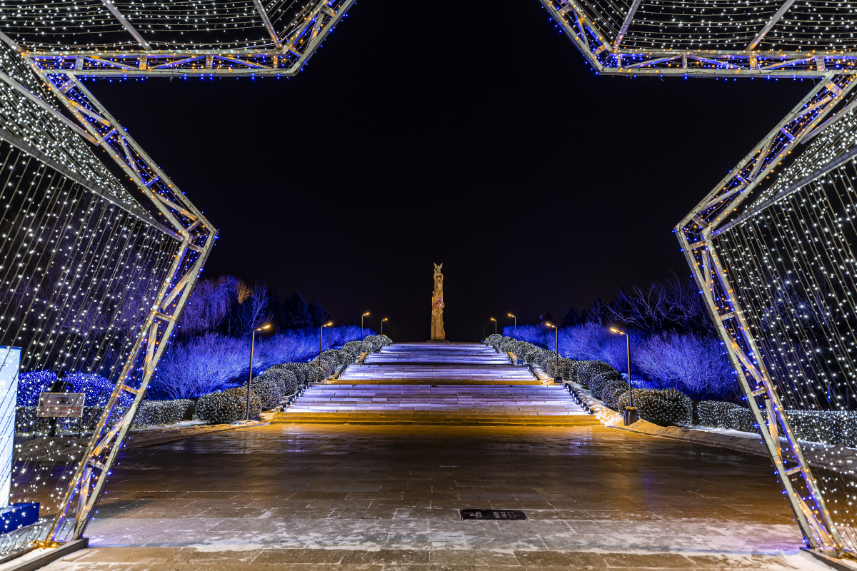 长春世界雕塑公园冰雪乐园夜景