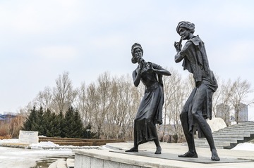 冬季的中国长春世界雕塑园景观 (8)