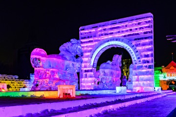 中国长春公园大型主题冰雪灯光展景观 (3)