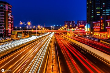 长春市亚泰大街高架桥夜景  (4)