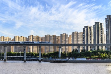 吉林长春伊通河高架桥高铁景观 (13)