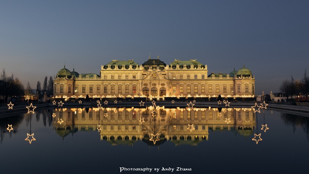 12月,美泉宫夜景,跟一群在波兰读书的学生讲解延时摄影。<br />
Vienna, Austria