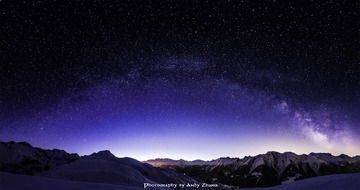 Milky way over Swiss Alps