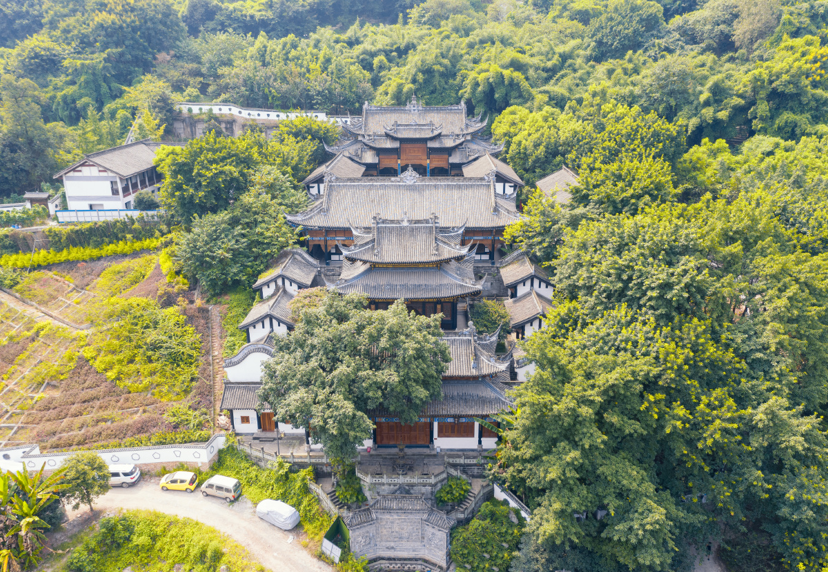 1/198城市风光风景#景点重庆关岳庙航拍建筑大疆七日摄影打卡计划