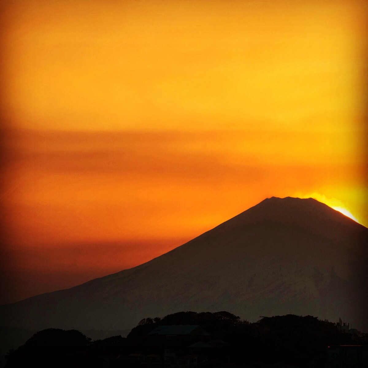 日落富士山