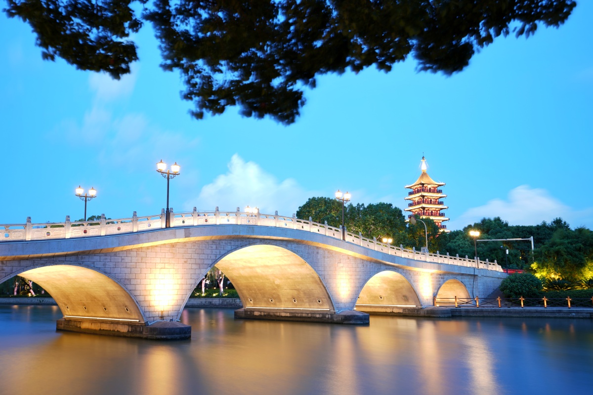 紫阳桥夜色dsc007972021年7月21日中国浙江嘉兴